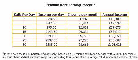 The Premium rate phone line business